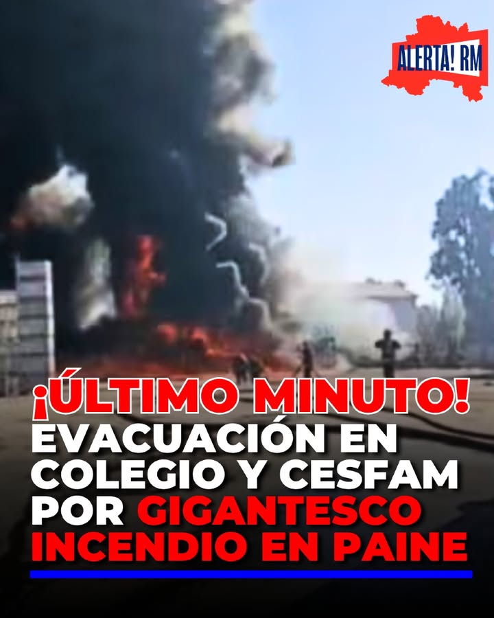 🚨Un gigantesco incendio afecta a una empresa en Paine, generando un…