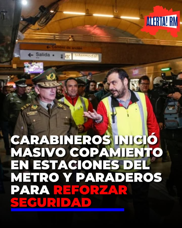 🚨Carabineros desplegó cerca de 100 funcionarios en estaciones de M…